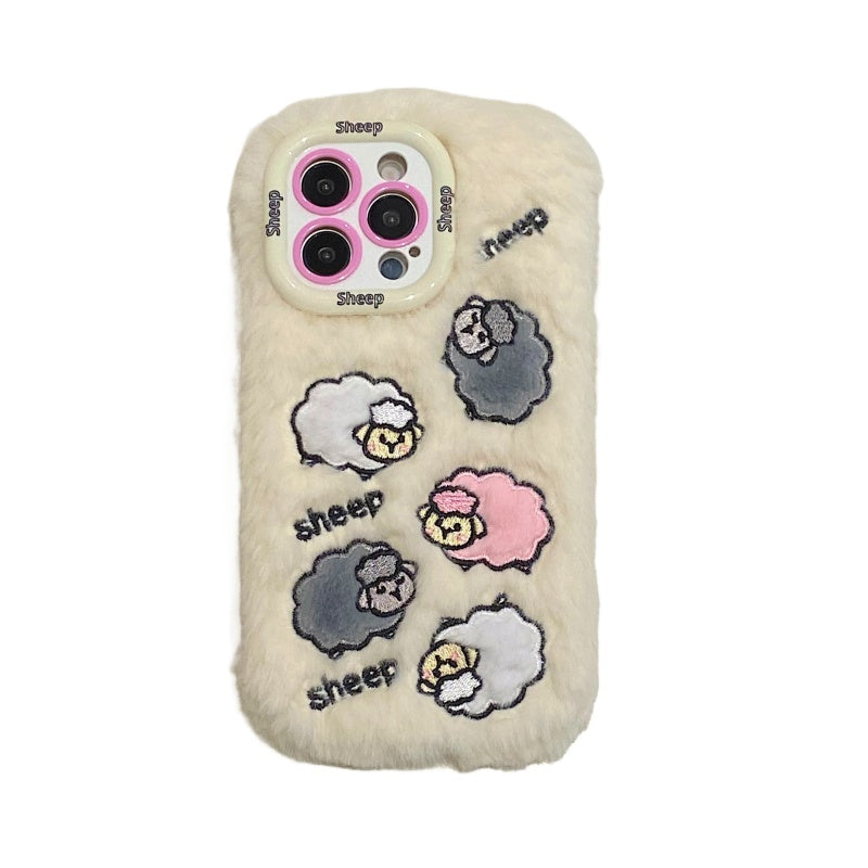 Cloud-Like Softness!White Plush Lamb iPhone Case