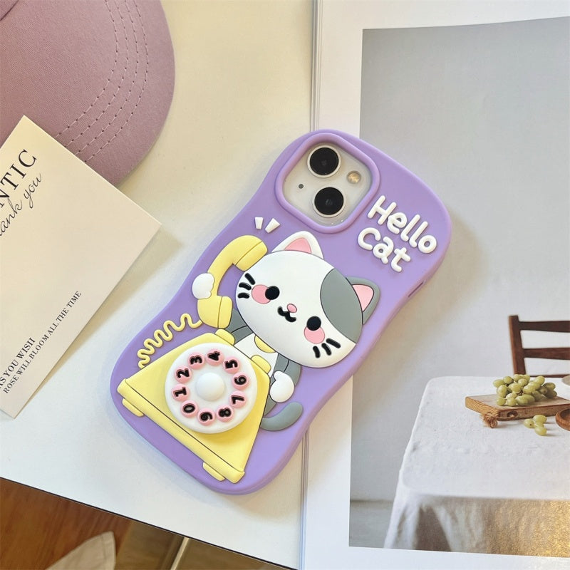 Cute Cat Calling iPhone Case