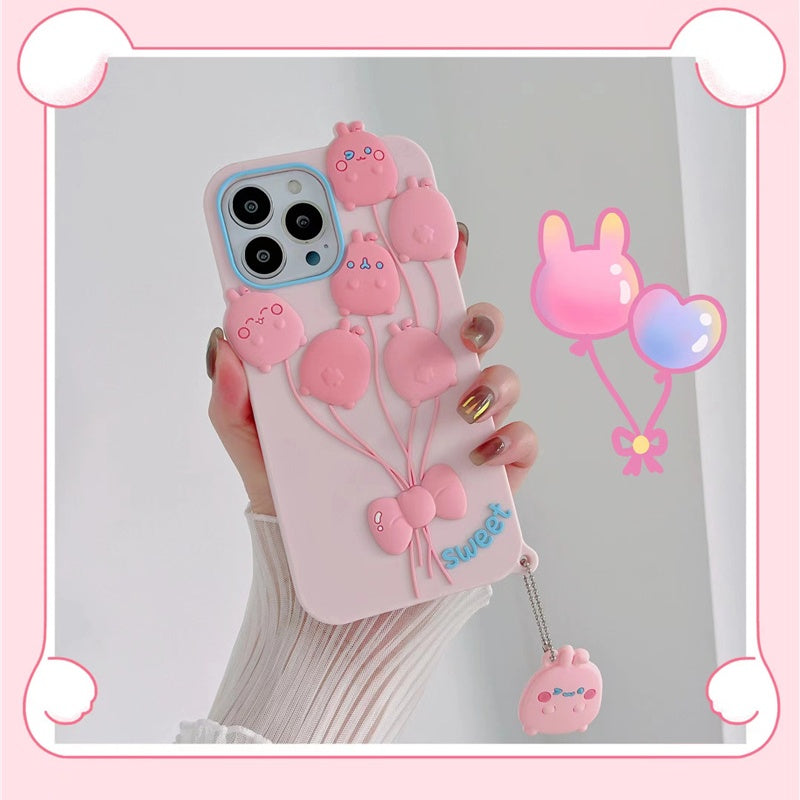 Balloon Bunny iPhone Case With Charm
