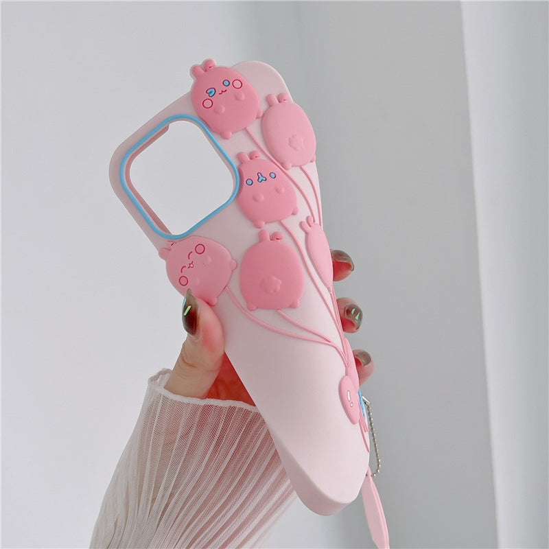 Balloon Bunny iPhone Case With Charm