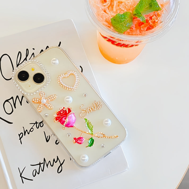 Sparkling Rose Pearl iPhone Case
