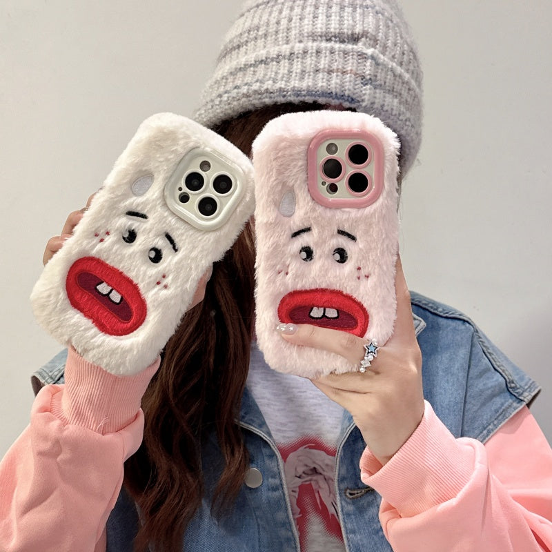 White Goofy Bucktooth Plush iPhone Case