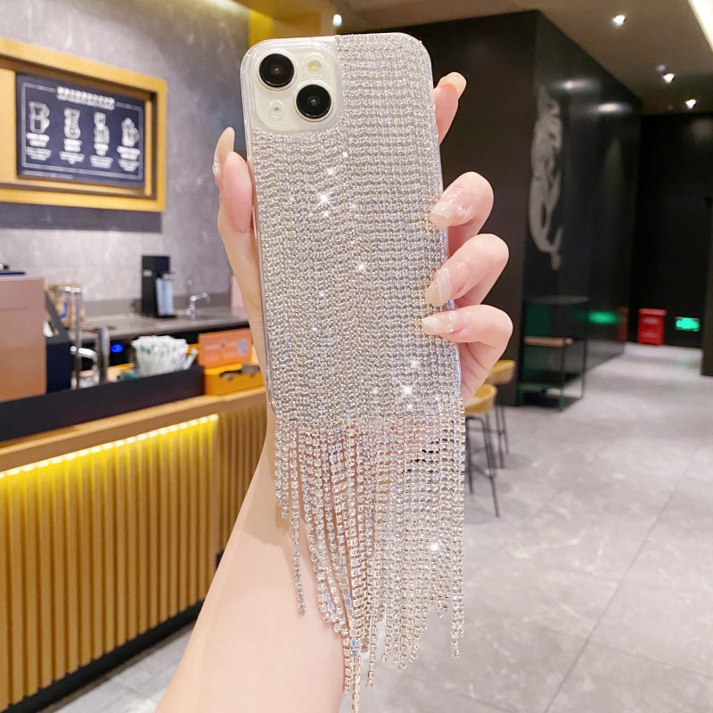 Glittering Rhinestones Chain Fringe iPhone Case