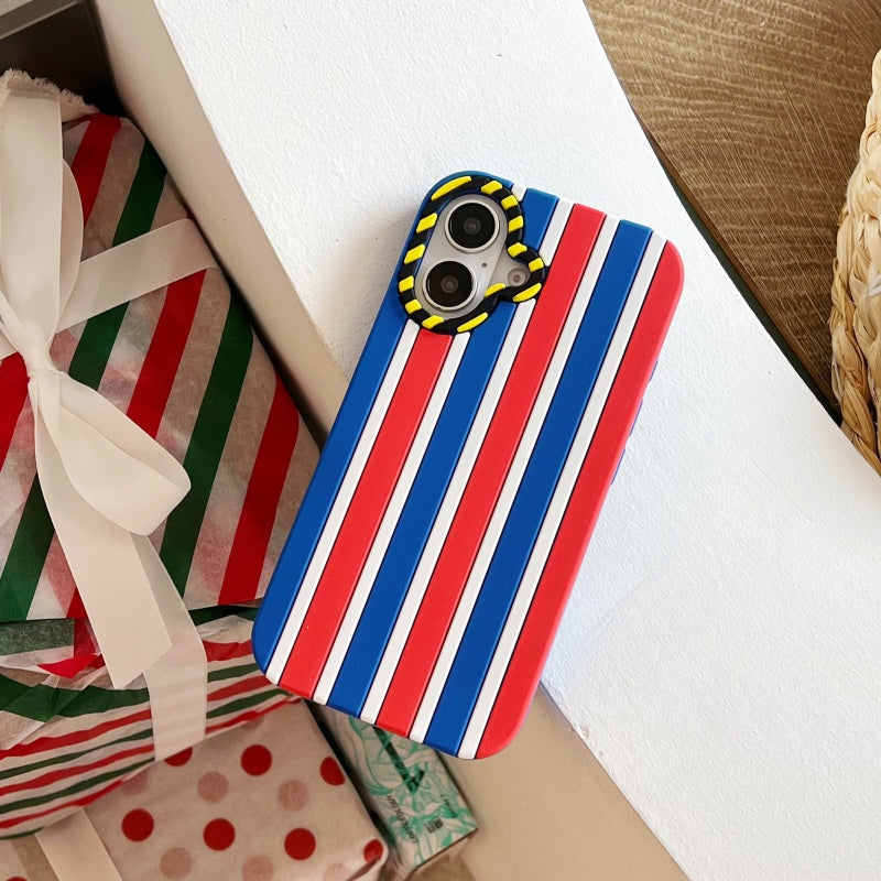 Tri-color Red White Blue Stripes iPhone Case