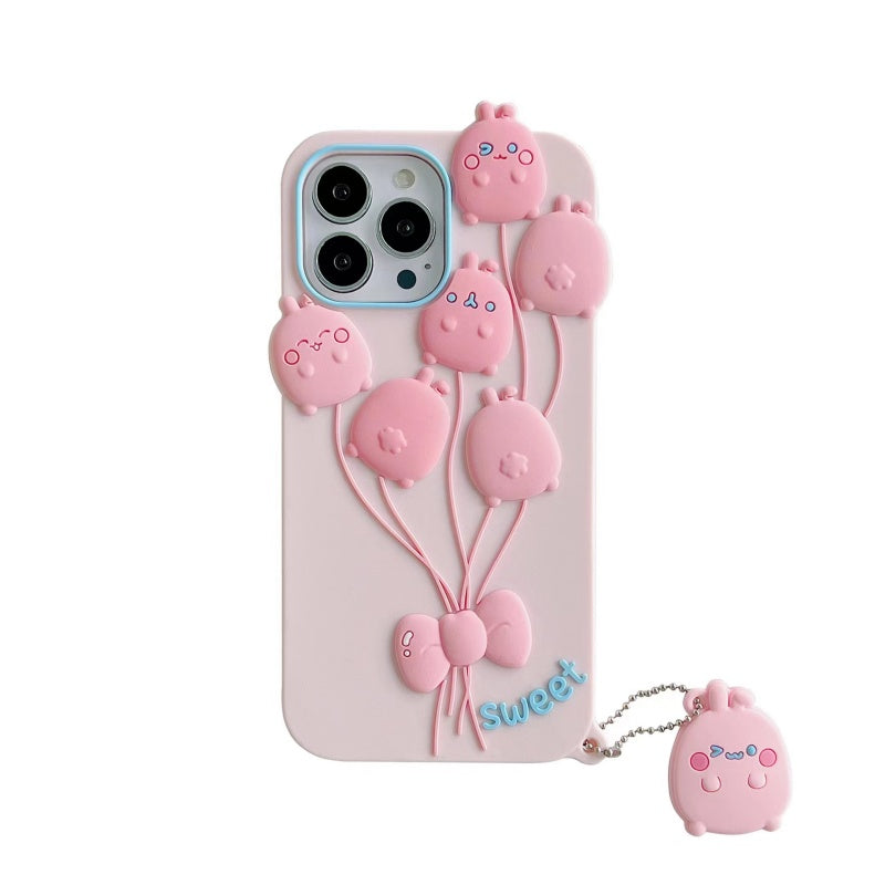 Balloon Bunny iPhone Case With Charm