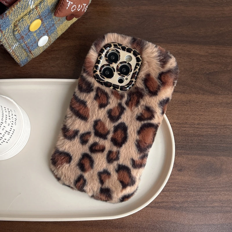 Wild & Chic!Hot Pink Leopard Print Plush iPhone Case With Free Wristlet