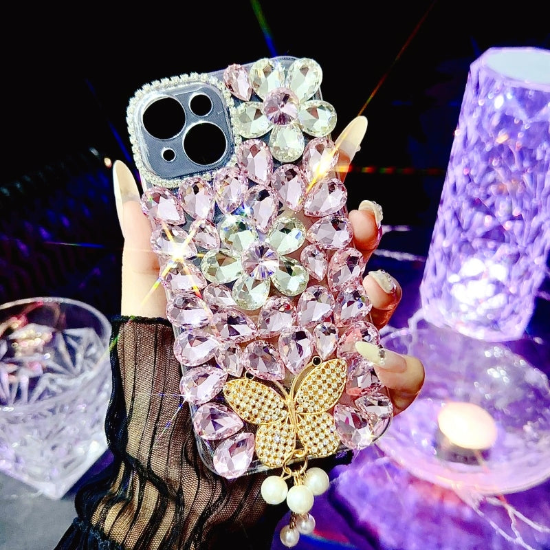 Sparkling Large Rhinestones Butterfly iPhone Case