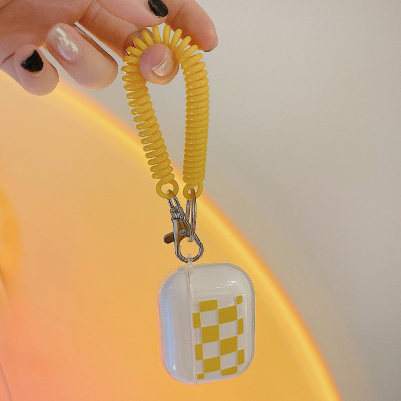 Yellow Grid AirPods Case
