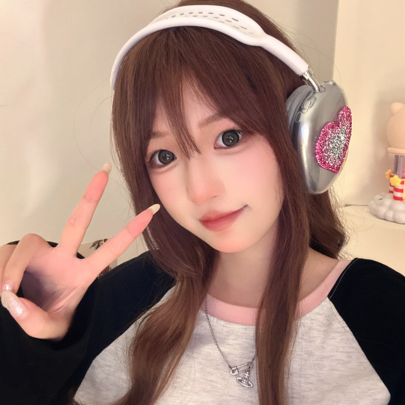 Sparkling Heart Transparent AirPods Max Case
