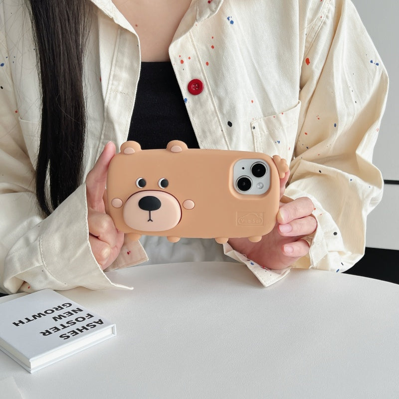 Adorable Free-range Bear iPhone Case With Stand