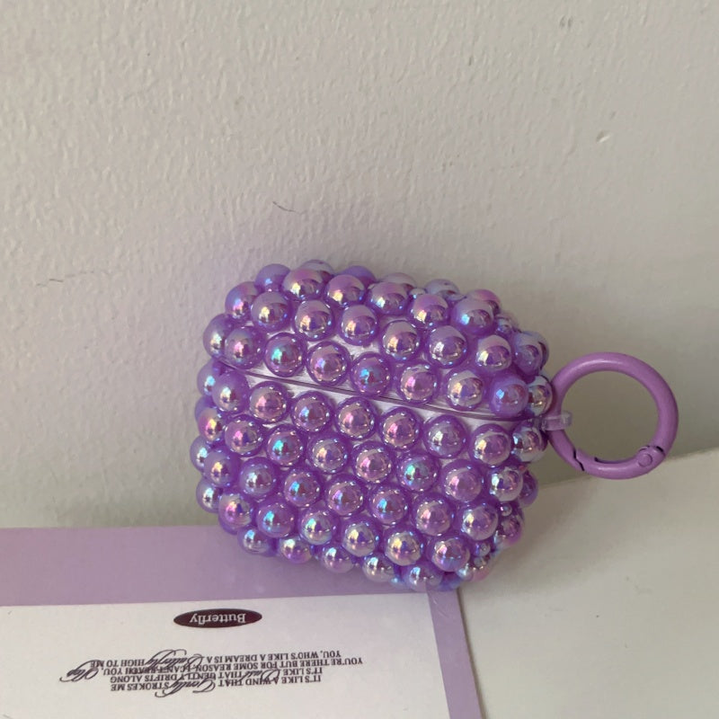 Pink Shimmering Pearl AirPods Case With Ring