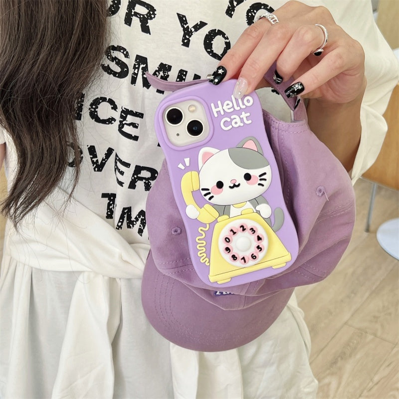 Cute Cat Calling iPhone Case