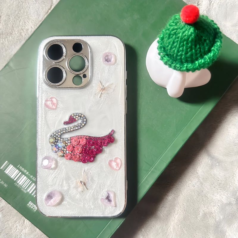 Swan Sparkling Diamond iPhone Case