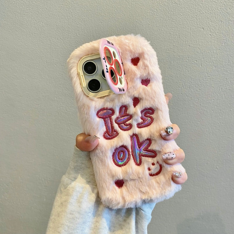 White It’s Ok Plush iPhone Case