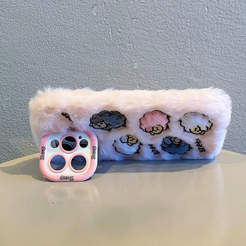 Cloud-Like Softness!Blue Plush Lamb iPhone Case