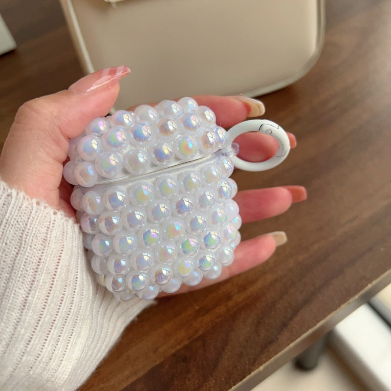 Pink Shimmering Pearl AirPods Case With Ring