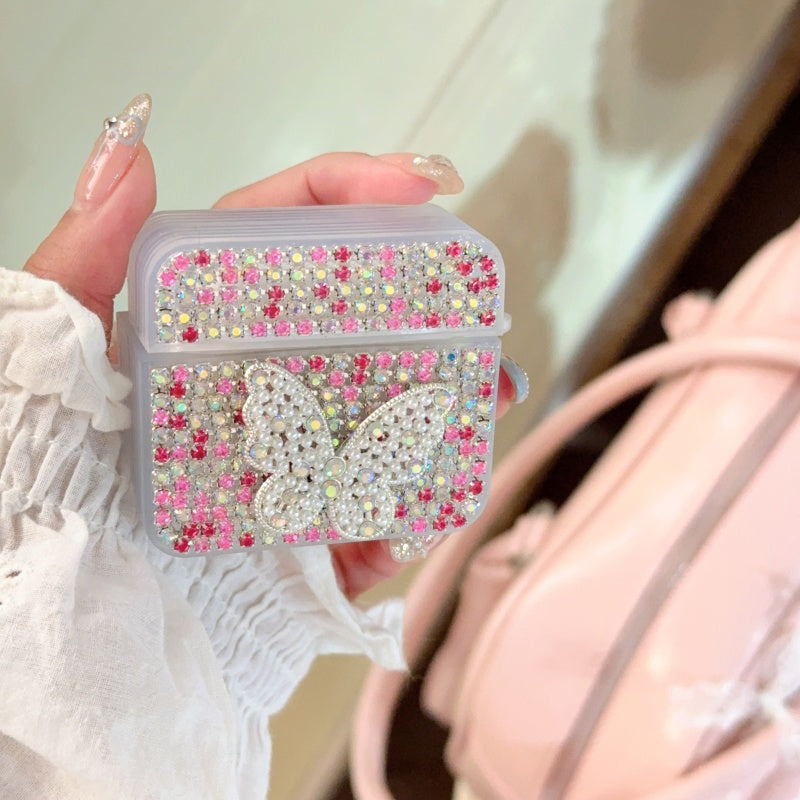 Rhinestone Pearl Butterflyl AirPods Case