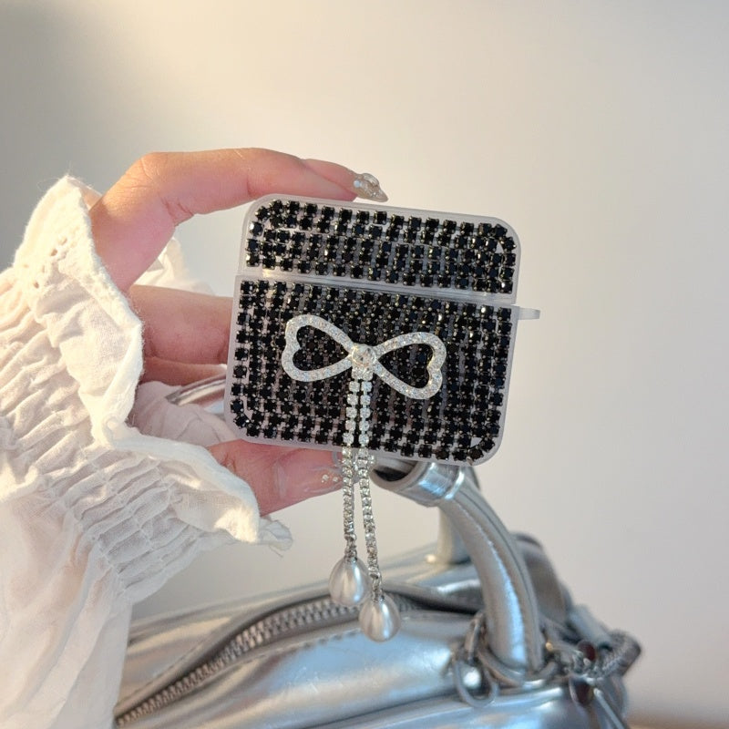 Teardrop Rhinestone Bow AirPods Case