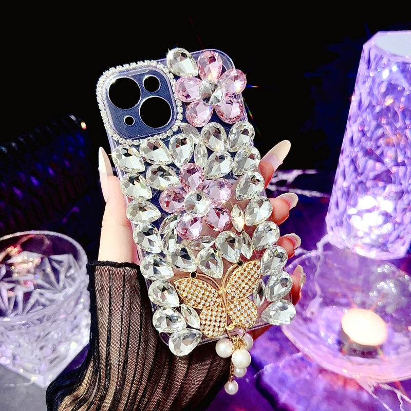 Sparkling Large Rhinestones Butterfly iPhone Case
