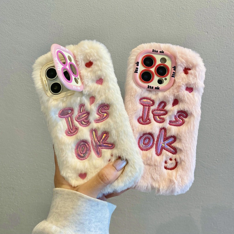 White It’s Ok Plush iPhone Case