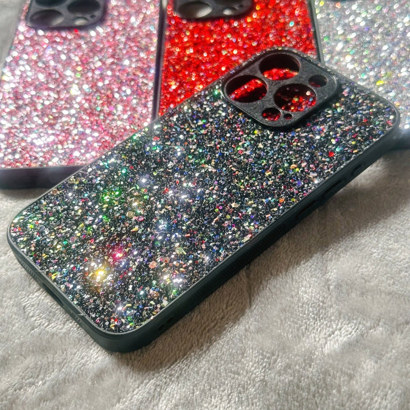 Glittery Colorful Black iPhone Case