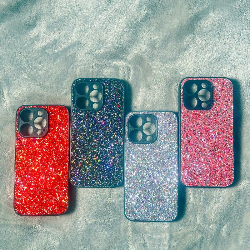 Glittery Colorful Silver iPhone Case