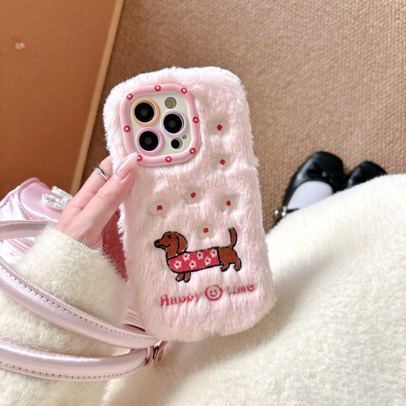 Sausage Dog Plush White iPhone Case