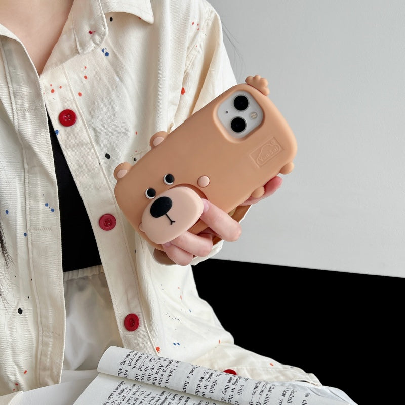 Adorable Free-range Bear iPhone Case With Stand