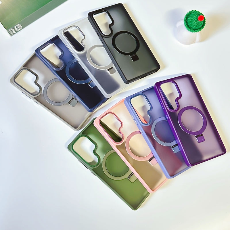 Green Magnetic Sumsung Phone Case With Stand