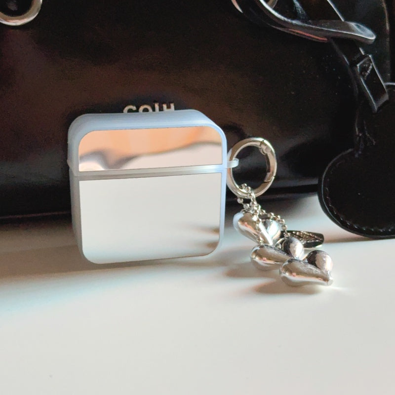 Mirror AirPods Case with Heart Charm Strap