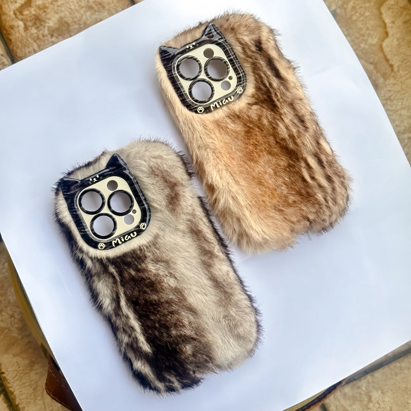 Furry iPhone Case With Imitation Fox Fur