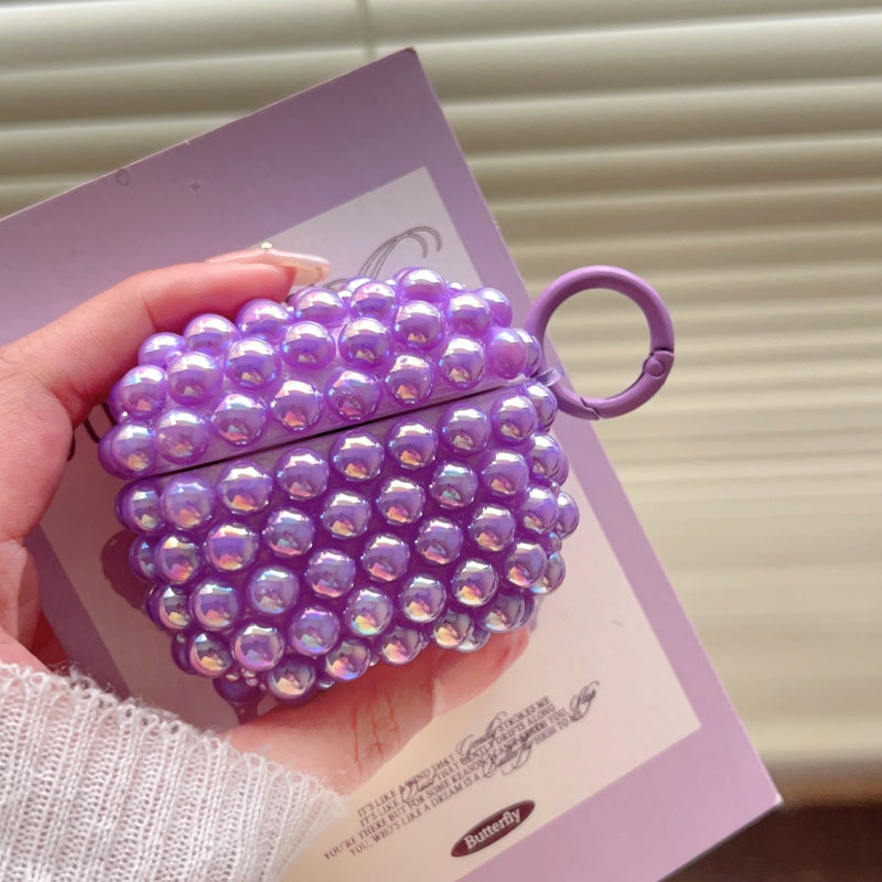 Pink Shimmering Pearl AirPods Case With Ring