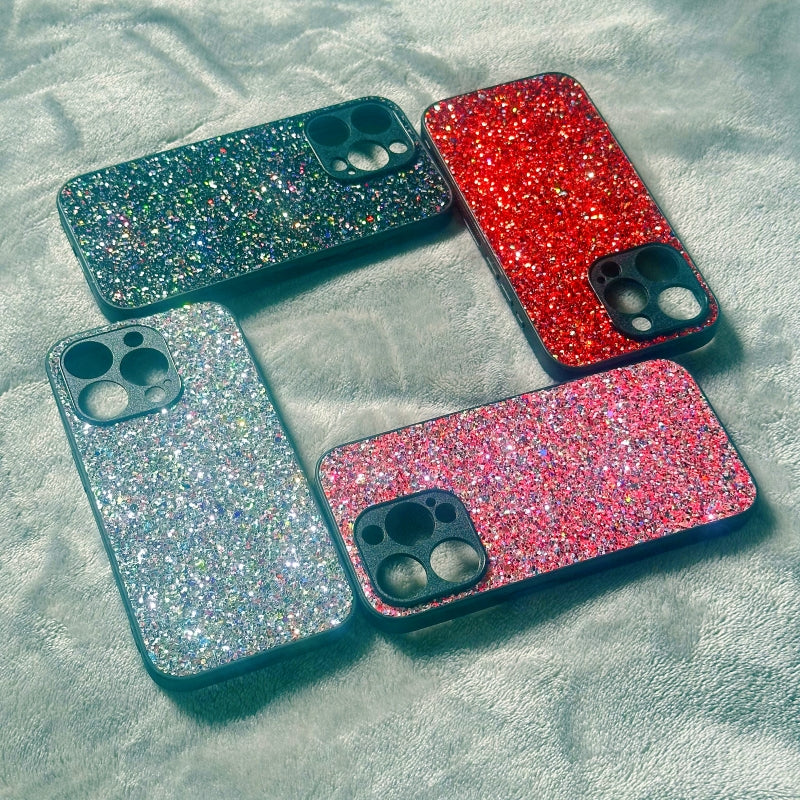 Glittery Colorful Silver iPhone Case
