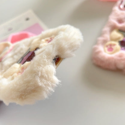 White Big-Ear Bunny Plush iPhone Case With Convertible Strap Ears