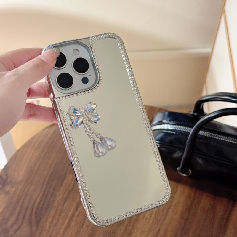 Teardrop Crystal Butterfly Mirror iPhone Case
