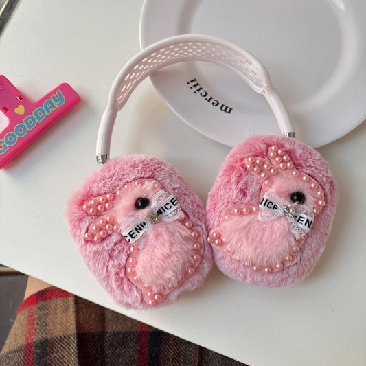 Pearl Bunny Plush Pink AirPods Max Case