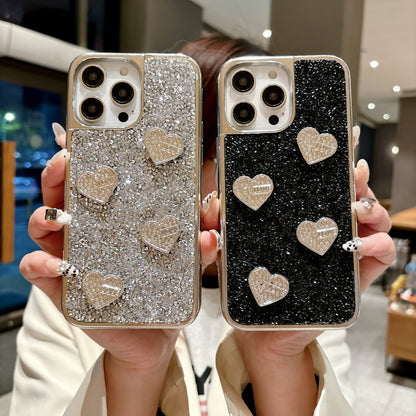 Silver Shiny Metallic Love iPhone Case