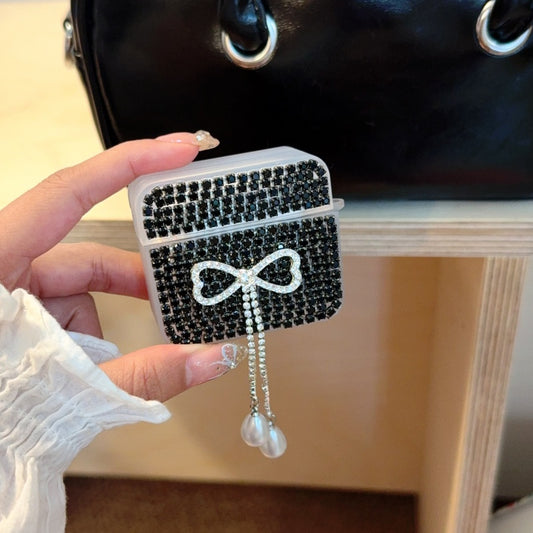 Teardrop Rhinestone Bow AirPods Case