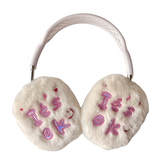 ‘It's OK’  Fuzzy White AirPods Max Case