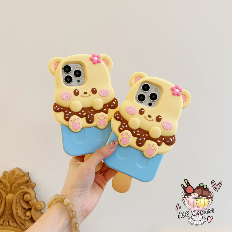 Cute Ice Cream Bear iPhone Case