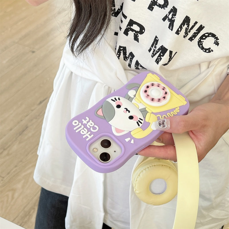 Cute Cat Calling iPhone Case