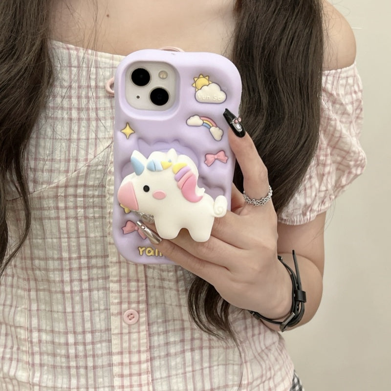 Unicorn Pegasus Stand Lavender iPhone Case