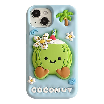 Cute 3D Coconut Stand iPhone Case