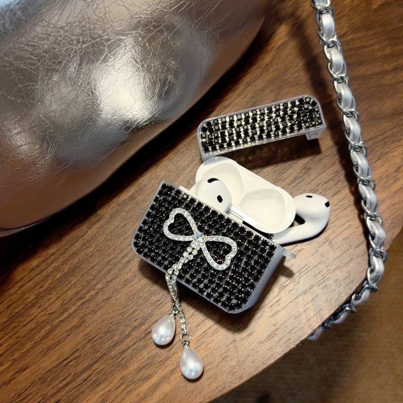 Teardrop Rhinestone Bow AirPods Case
