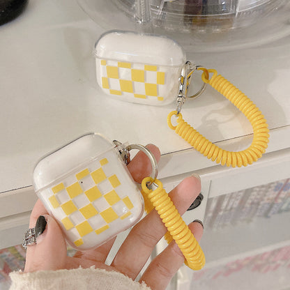 Yellow Grid AirPods Case