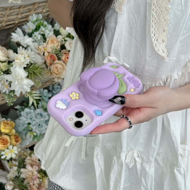 Purple Tulip iPhone Case with Stand