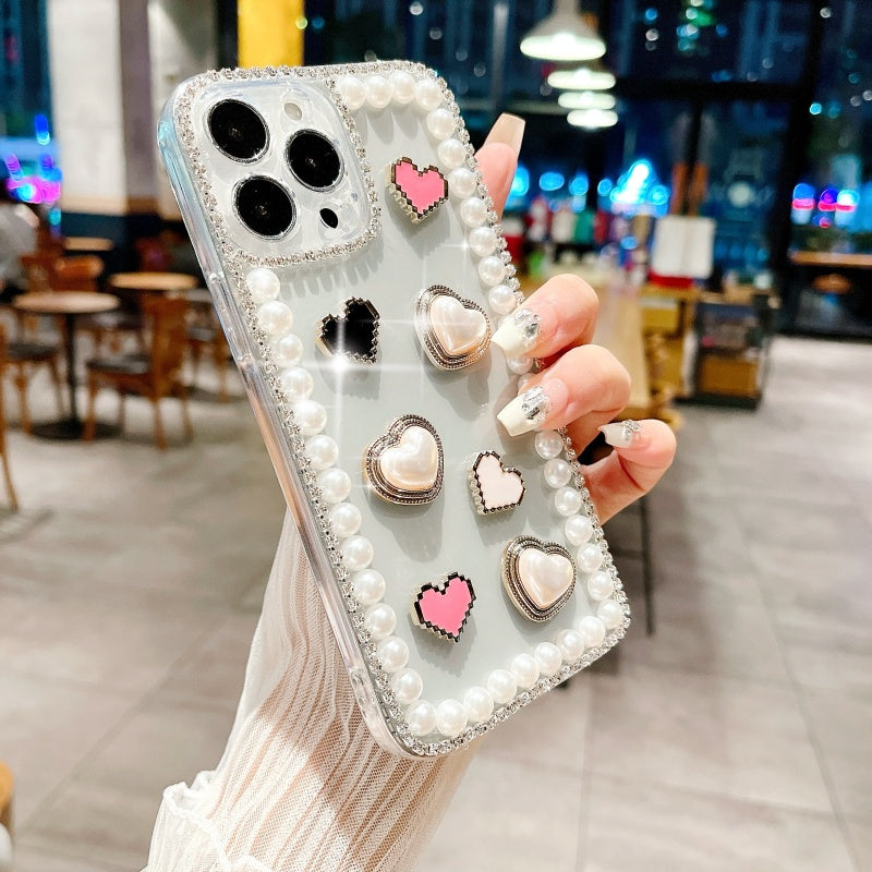 Elegant Pearl Heart iPhone Case