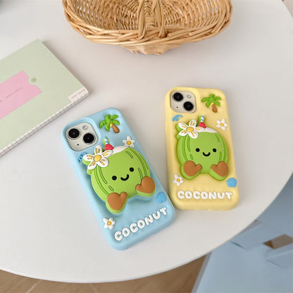 Cute 3D Coconut Stand iPhone Case