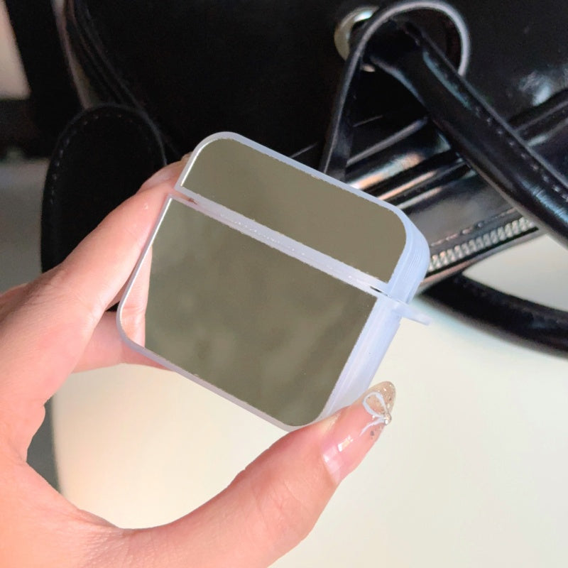 Mirror AirPods Case with Heart Charm Strap