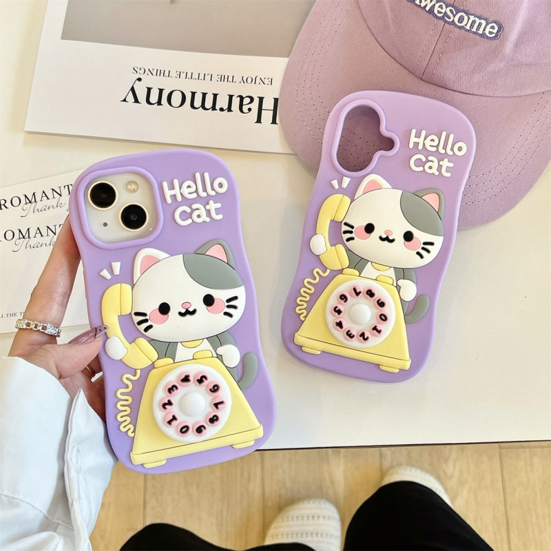 Cute Cat Calling iPhone Case